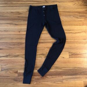 Splendid black leggings thermal long johns cropped ankle low rise small